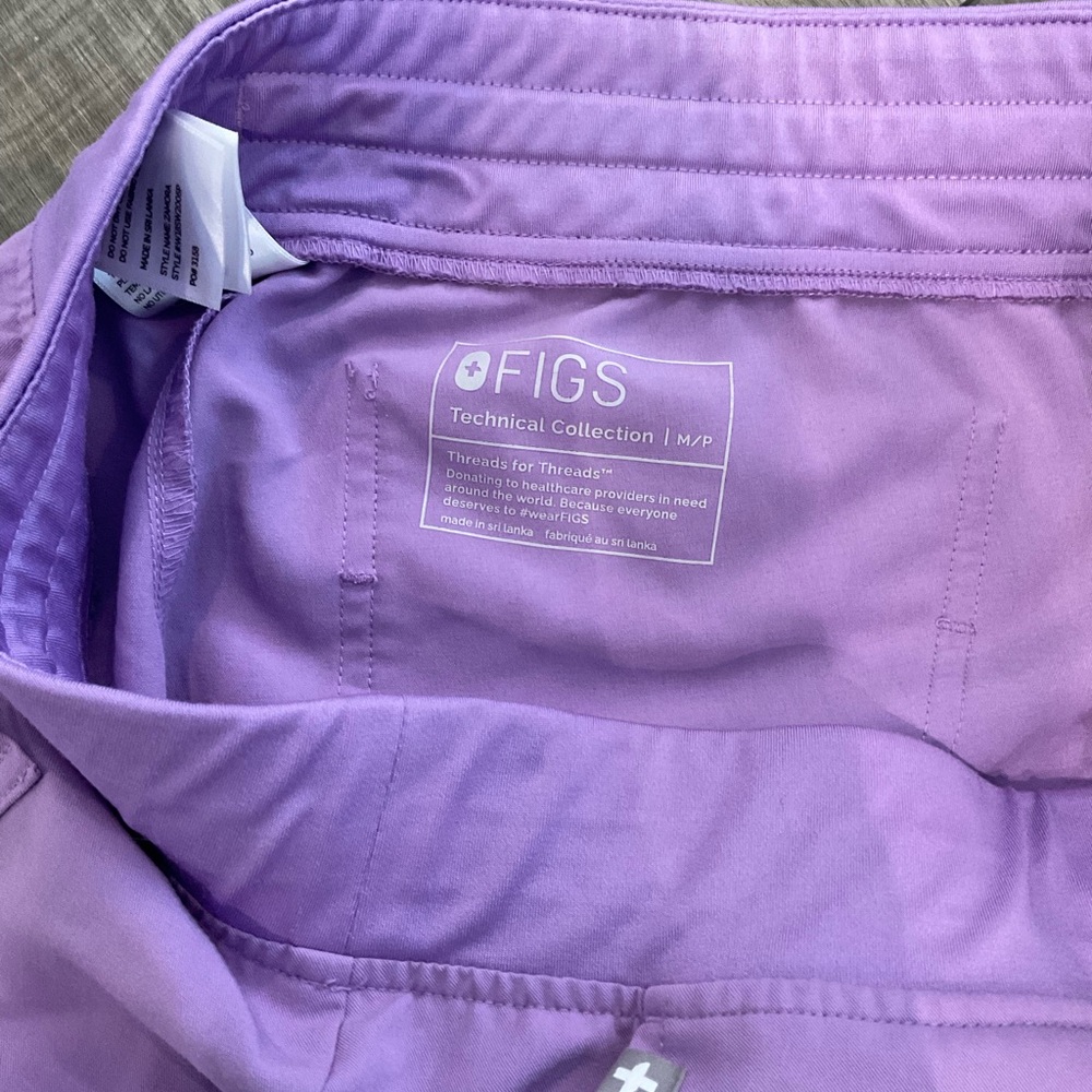 Figs Lavender Scrub Joggers with Teal Drawstring - Picture 7 of 7